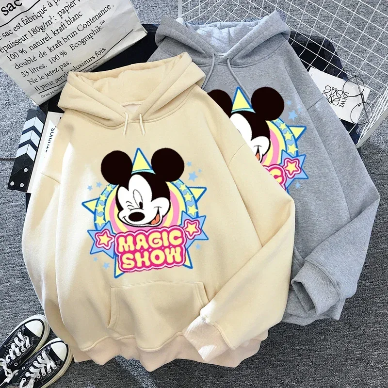 Frauen Women Hoodies Mickey Mouse Cartoon Tops Langarm Taschen Hoodies Men Sweatshirts Mode Mit Kapuze Frauen