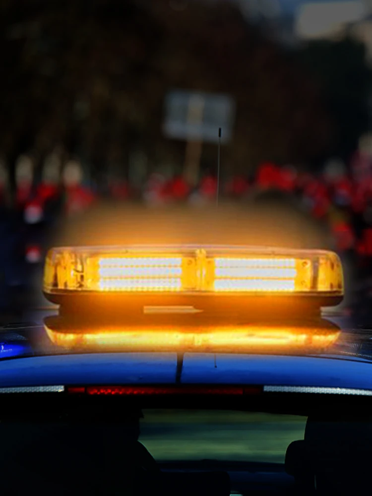 الشرطة المتعري مصباح إشارة الطوارئ سيارة ستروب تحذير ضوء أصفر LED COB مصباح السقف DC12 ~ 24 فولت سقف السيارة وامض منارة #3