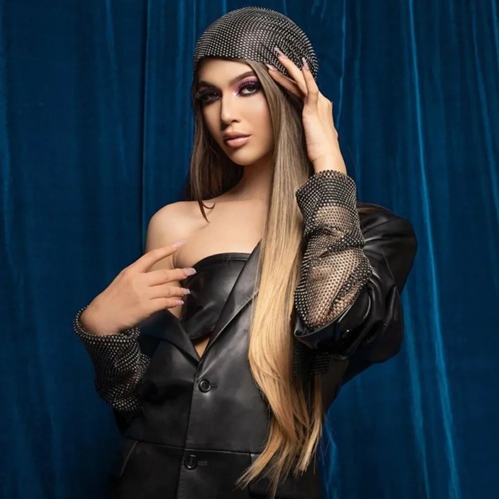 

Универсальная блестящая повязка-бандана из сетки с эластичными стразами, хрустальный платок, ободок для волос, блестящий хрустальный головной убор