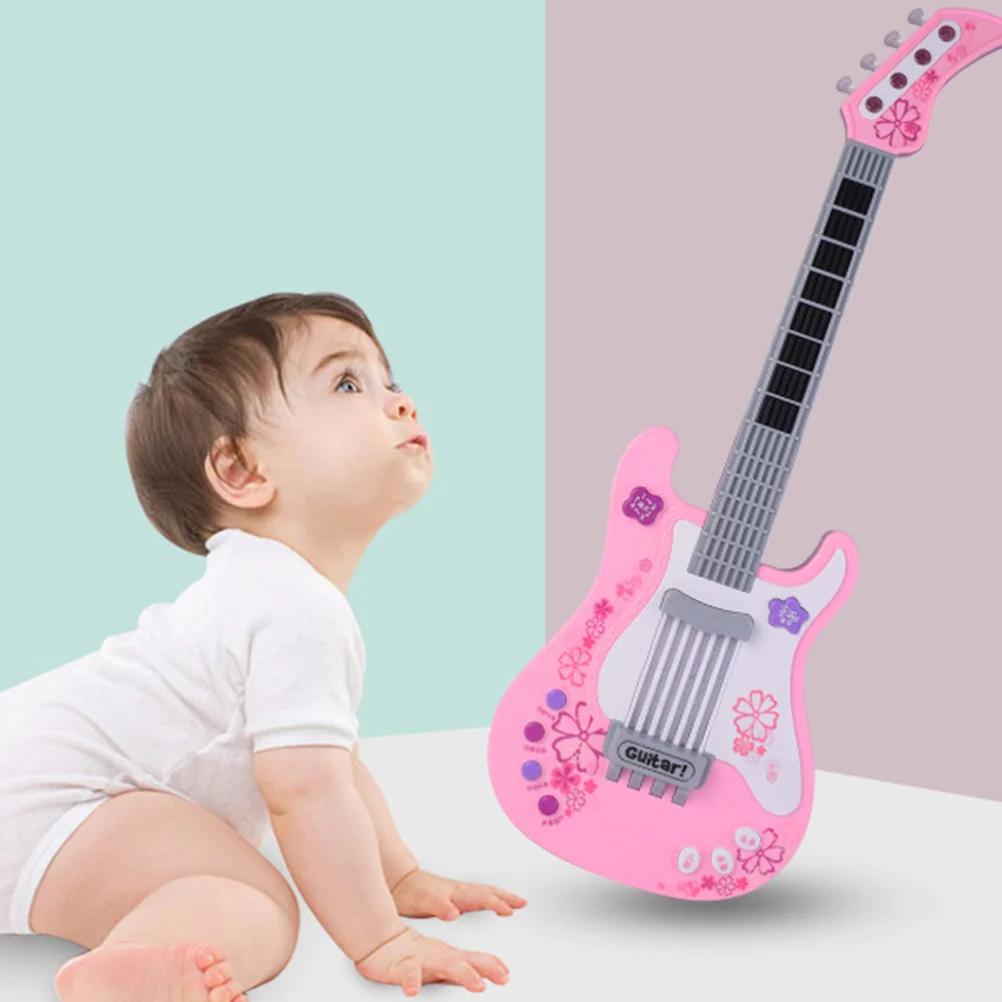 Simulação das crianças baixo player guitarra instrumento musical cedo brinquedos educativos música guitarra eletrônica com luzes para crianças gi