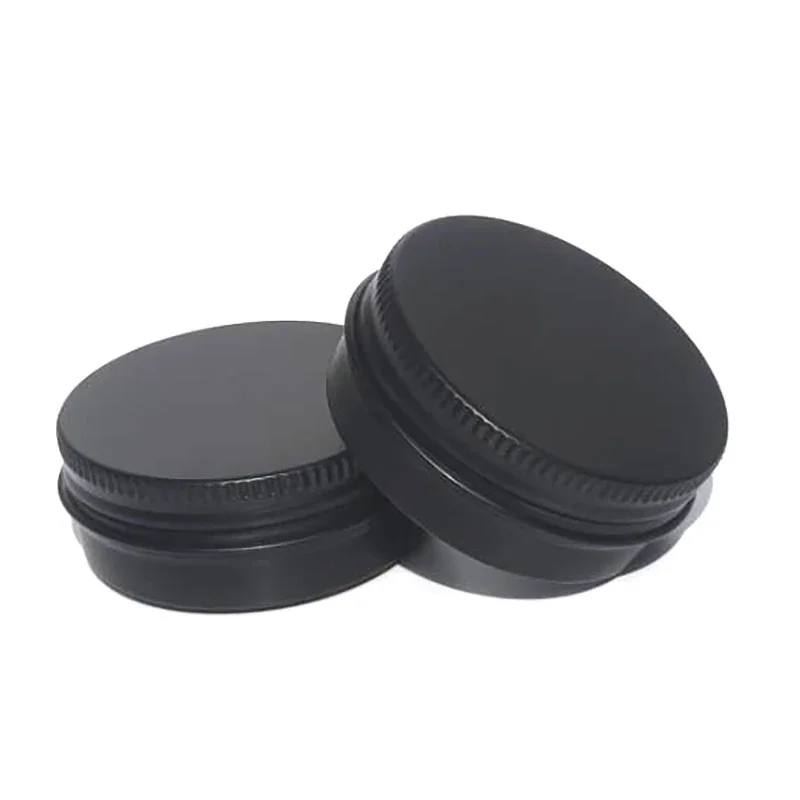 50Pcs 5g 10g 15g 20g 30g 50g 60g Black Aluminum Tins Can Screw Top Candle Spice Tins Cans with Screw Lid Aluminum Jar Containers