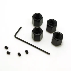 4Pcs/set Cool Black Caps Anti-Theft Locking Tire air valve caps For Choose a LOGO #J-4759