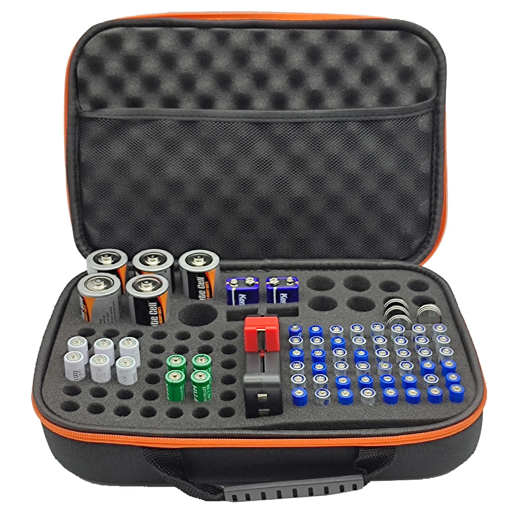 Battery Tool Case for AA AAA 9V C D Batteries Weterproof Battery Box Men Gift EVA Storage Bag Organizer Holder Box Garage Bag
