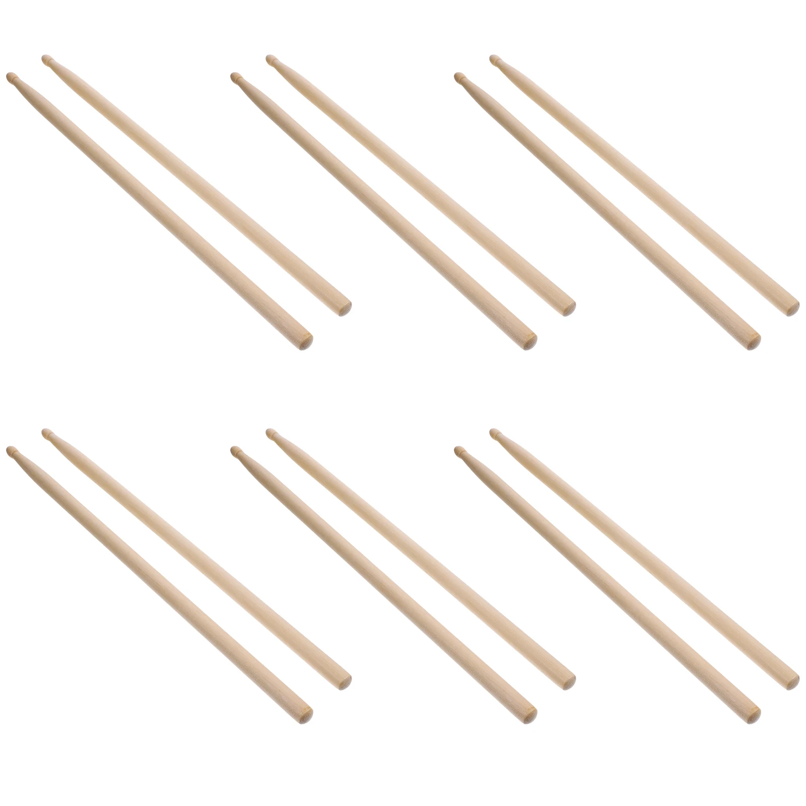 

6 Pairs Wood Drumsticks Ergonomic Anti-Slip Lightweight Practice Drum Stick Durable Maple Beginner Tenor Drumstick Replacement