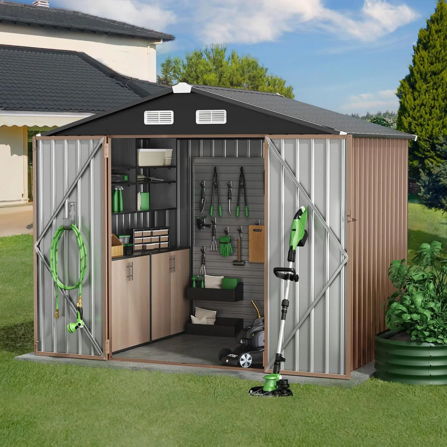 Outdoor tool room Multifunctional garden Storage utility room Movable assembly simple shed