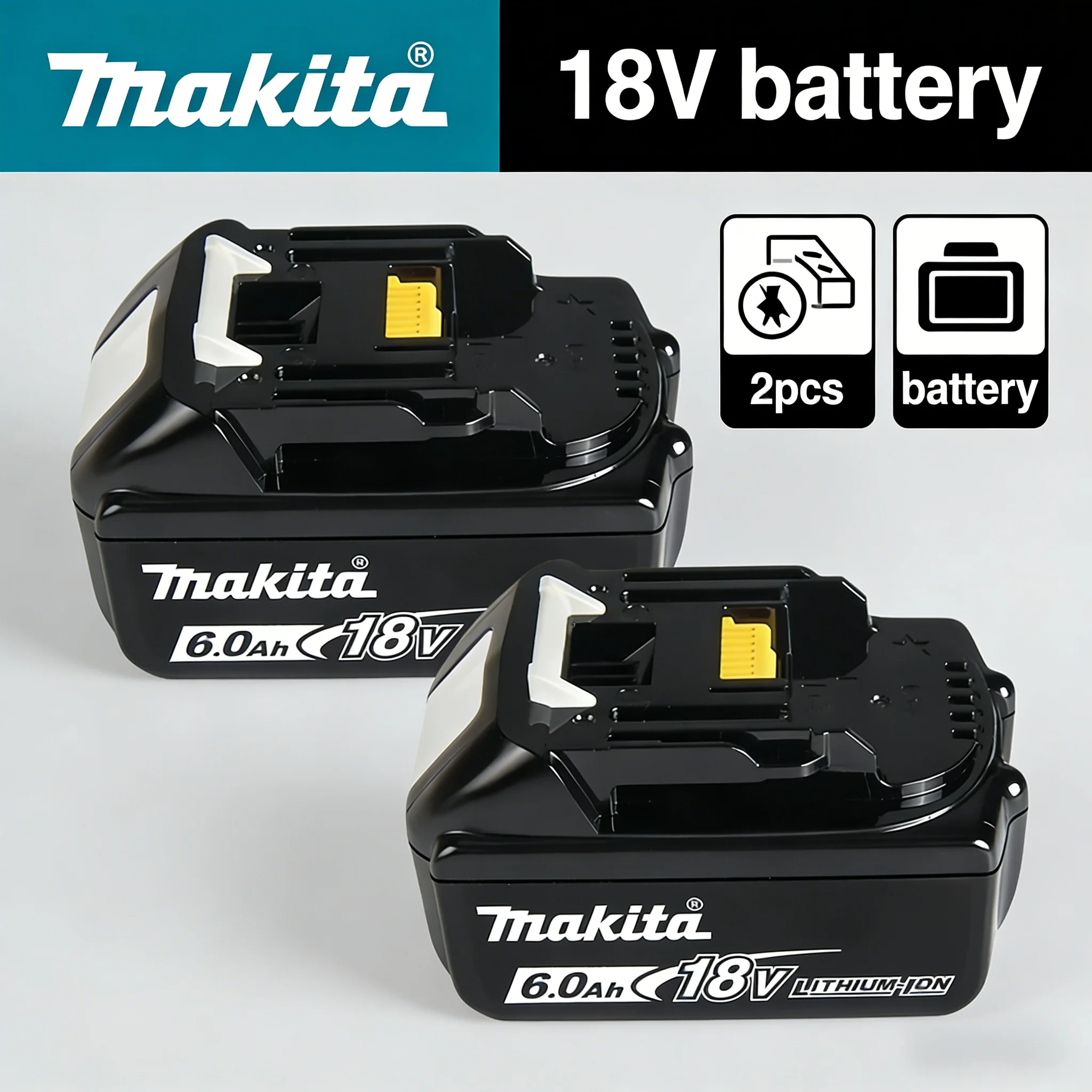 ❈ ❃ Batterie Makita originale 18V 6,0Ah pour outils Makita 18V, perceuse électrique/tronçonneuse/visseuse DDF487 DTW700 DGA404 DTD172 DJV182Z