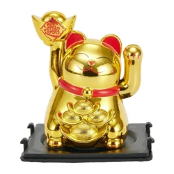 Chinese Lucky Cat Large Gold Maneki Neko Waving Hand Paw Up Wealth Prosperity Welcoming Good Luck Waving Cat Birthday Gift Decor