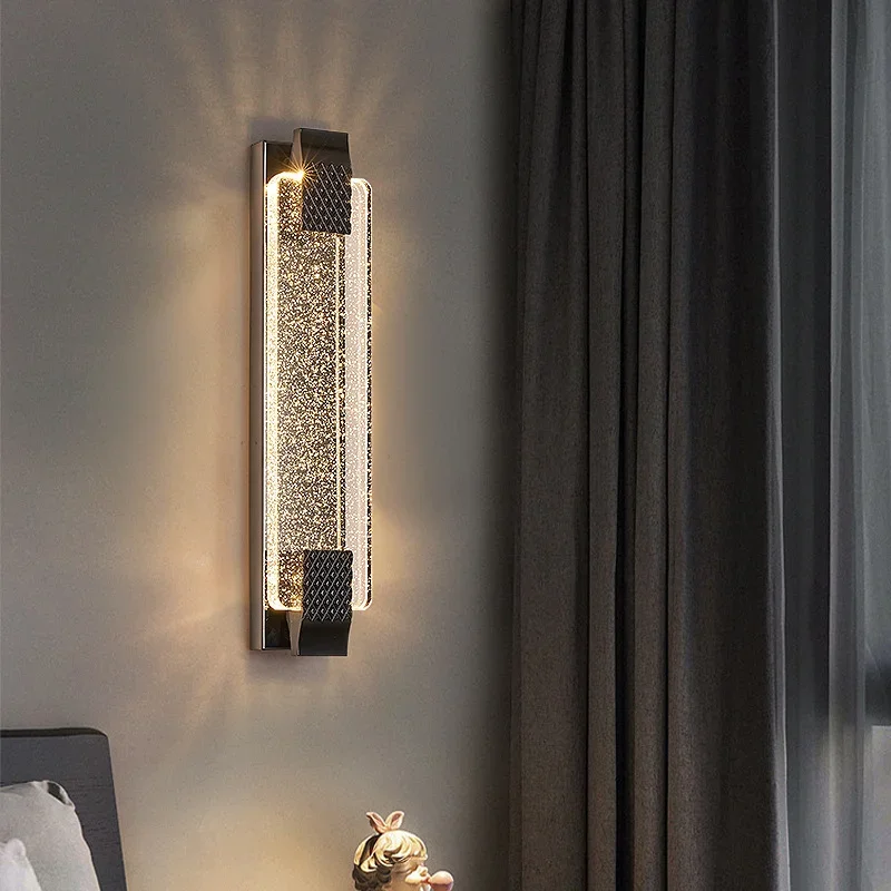 

Modern Crystal Led Wall Lamp Bedroom Bedside Corridor Stairway Hallway Restaurant Kitchen Background Wall Led Light Sconce