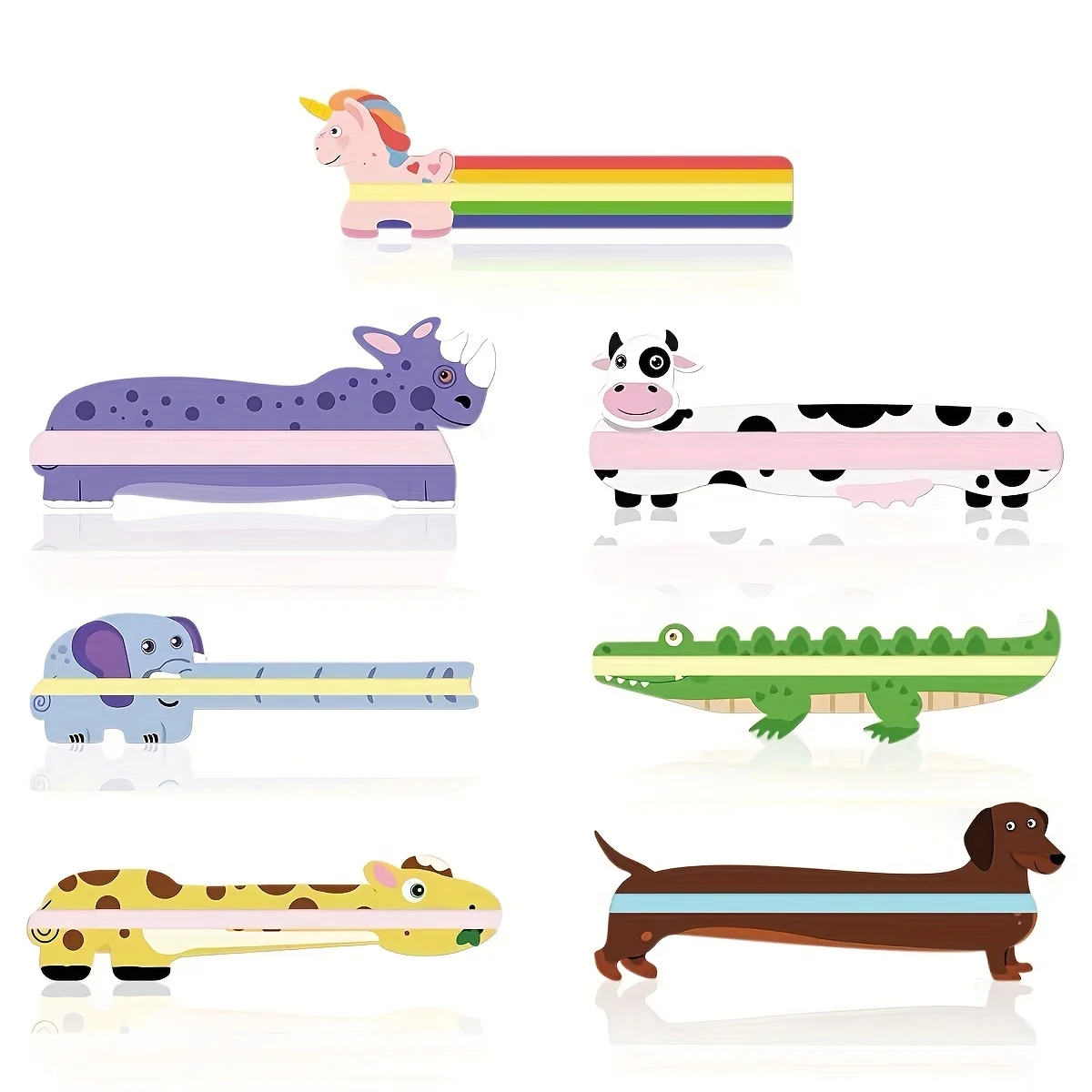 7 Pcs Animal Designs Guided Reading Strips Reduce Visual Stress Reading Tracking Rules For Dyslexics Stationery Room Decor