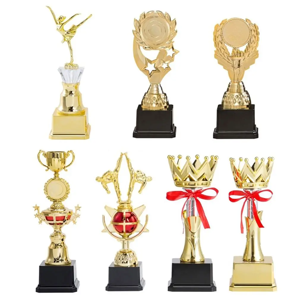 New Gold Gold Trophy Awards Crown Plastic Award Cup School Rewarding Supply Prize Cup for Team Sport Competition
