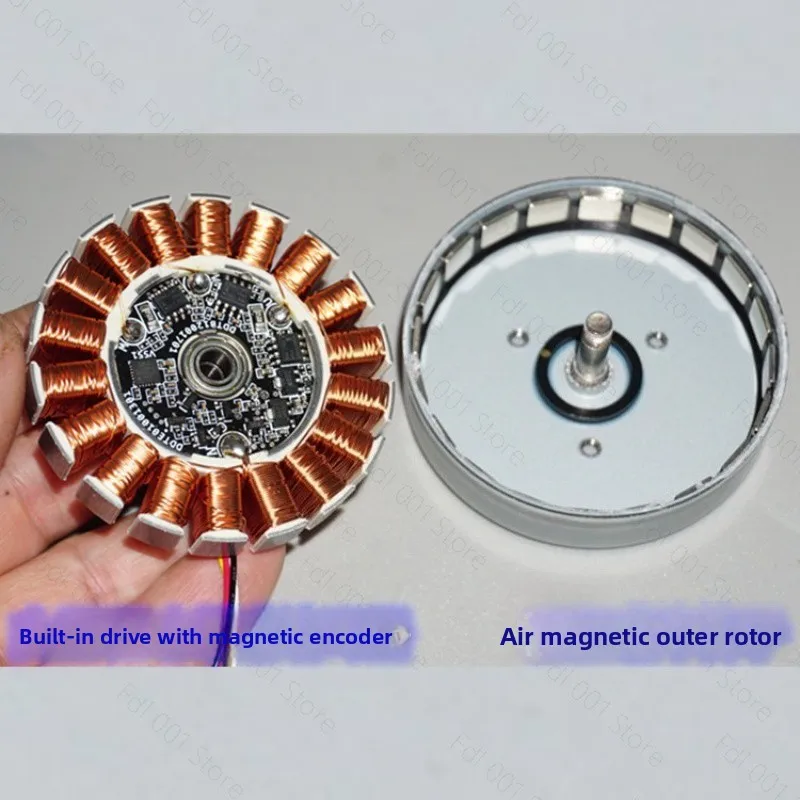 magnetic external rotor 65mm servo wheel motor, 485 bus controlled brushless wheel motor