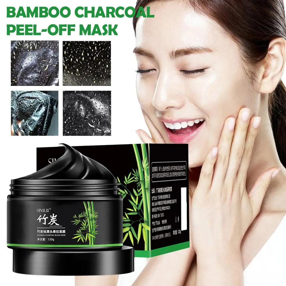 

120g Bamboo Charcoal Peel-Off Mask Blackheads Remover Cleansing Peel Care Smoothing Face Skincare Face Charcoal Bamboo Mask S4E3