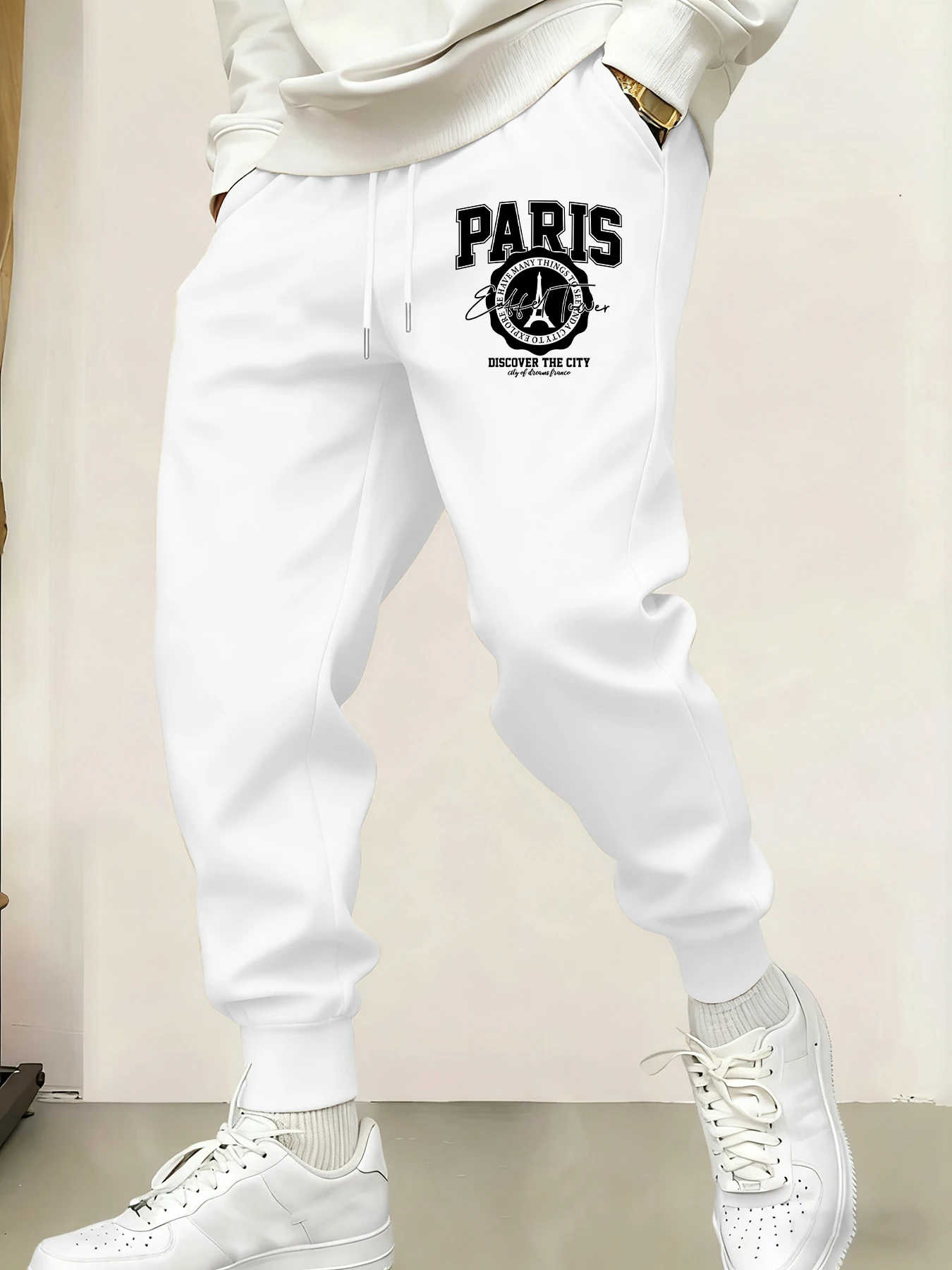 

Paris Discover The City Printing Male Sweatpant Autumn Pant Warm Britches Joggers Street Long Pants Fashion Casual Trousers