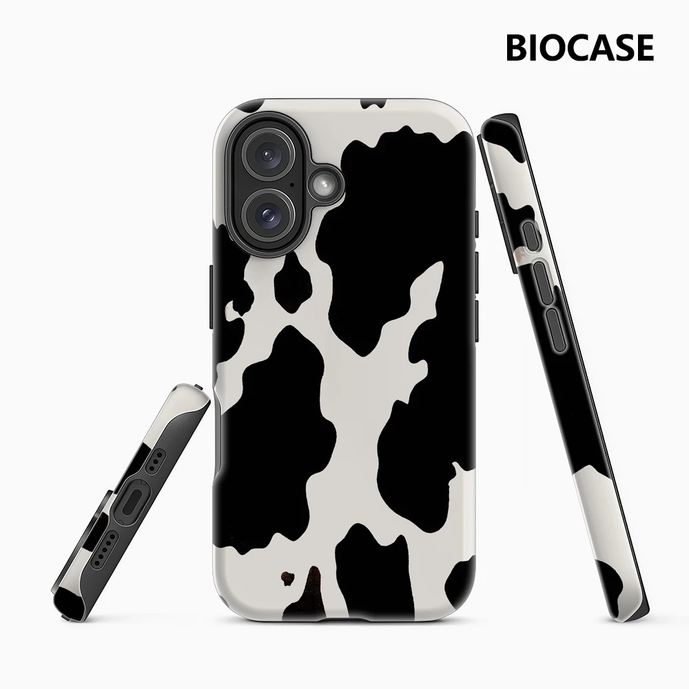 Schwarz-weißer Kuh-Druck IPhone 17 Must-Haves Handyhülle für IPhone 17 16 15 14 13 12 Pro Max Plus Doppelschichtige Rückseite