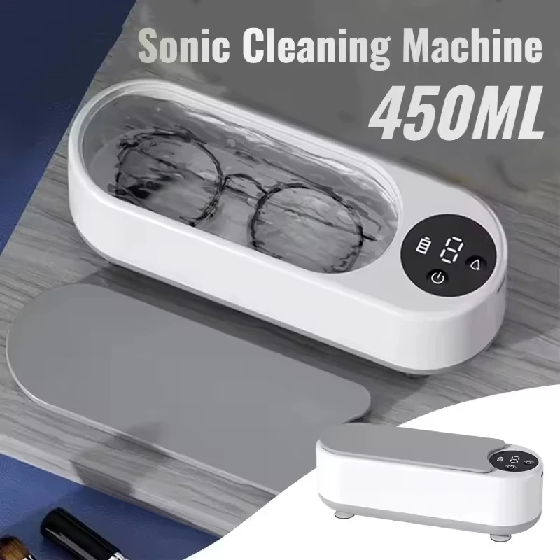 Ultrasonic Wave High-Frequency Glasses Cleaner 1pc Wireless Multi-Purpose Cleaning Machine for Eyewear Accessories USB Charging