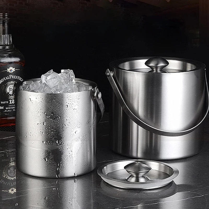 

Stainless Steel Ice Bucket Bar Ktv Spit Wine Champagne Commercial Special Beer Red Wine Home Ice Bucket Supplies Kitchen Tool