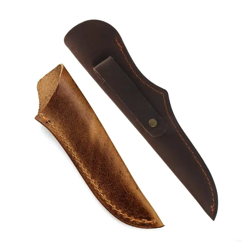 G92C Kitchen Knife Sheath Cowhides Leather Straight Knife Case Portable Fruit Knife