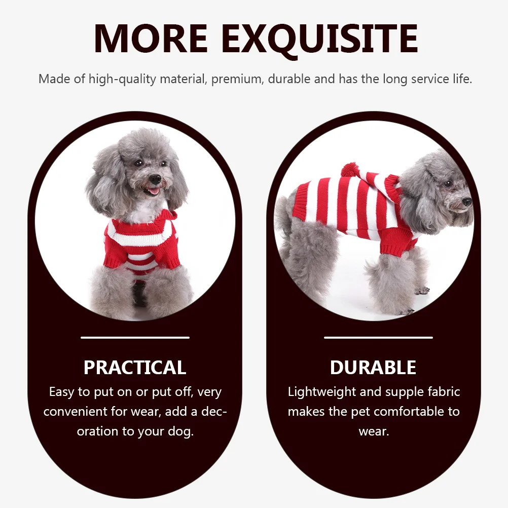 

Christmas Style Dog Knitting Sweater Durable Lightweight Polyester Pet Costume Party Outfit Xmas Clothing Dog Knitting Sweater
