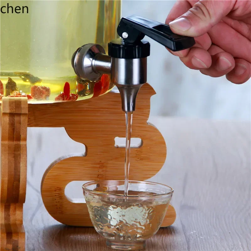 beverage juice bucket with spigot, commercial transparent glass base, infused wine bucket,  enzyme bucket, wine bottle