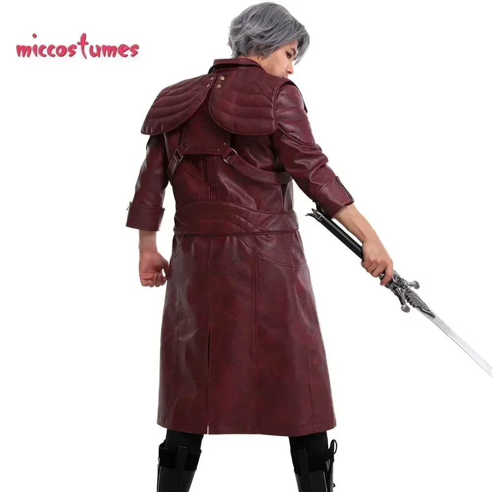 Auf Lager Mikro kostüme Herren Dante Cosplay Kostüm Ledermantel Jacke Herren Halloween Outfits