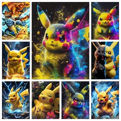 Pokemon Pikachu  5D DIY Diamond Painting Cross Stitch Cute Cartoon Art Mosaic Round Embroidery Home Decor Kids Gift