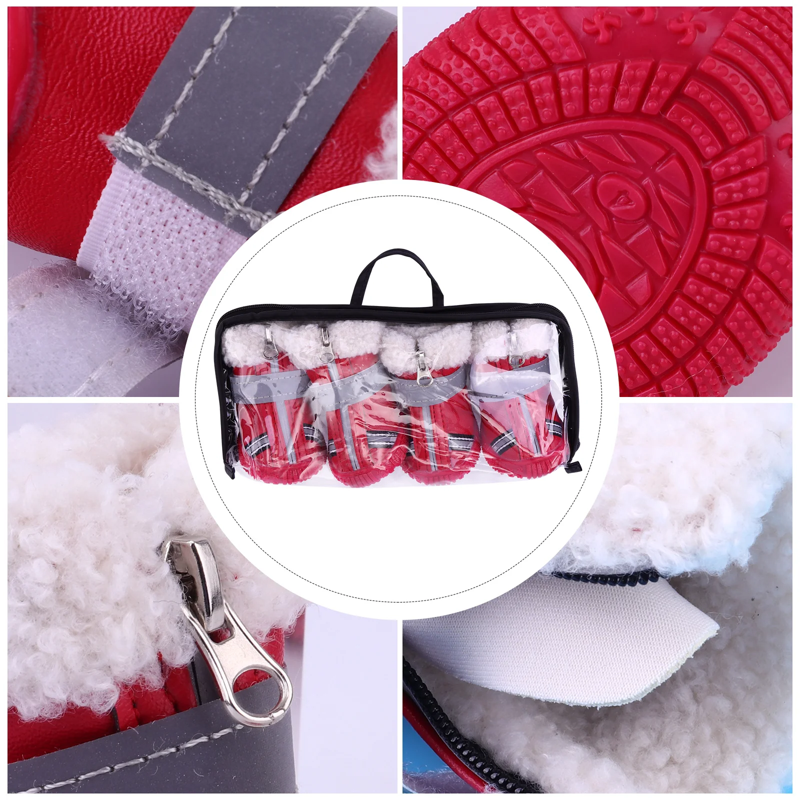 

4Pcs Thickened Winter Cotton Dog Shoes High-Traction Soles Quiet Steps on Hardwood Floors Pet Short Boots for Chihuahua