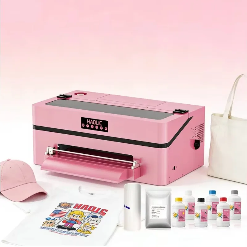 Beginner-Friendly Direct To Film Pink A3 DTF Printer With Guide XP600 DTF Transfer Printer For Small Business & DIY Use