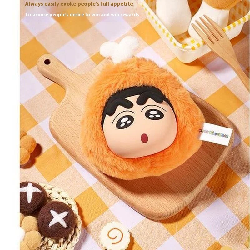 Genuine Crayon Shinchan Oden Vinyl Face Blind Box Plush Coin Purse Collection Figure Doll Keychain Kawaii Girls Birthday Gift