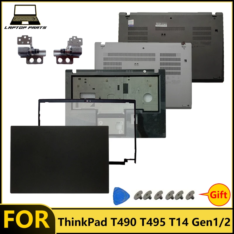 New For ThinkPad T490 T495 P43S/T14 P14s Gen1 Gen2 Laptop LCD Back Cover/Top Front Bezel Palmrest Bottom Case Hinge/Lower Case