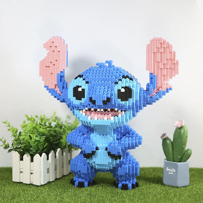 Kawaii Disney Building Block Stitch Giant Stitzer Assembly Toy Children\'s Birthday Gift Desk Decoration Statue Ornament Toys