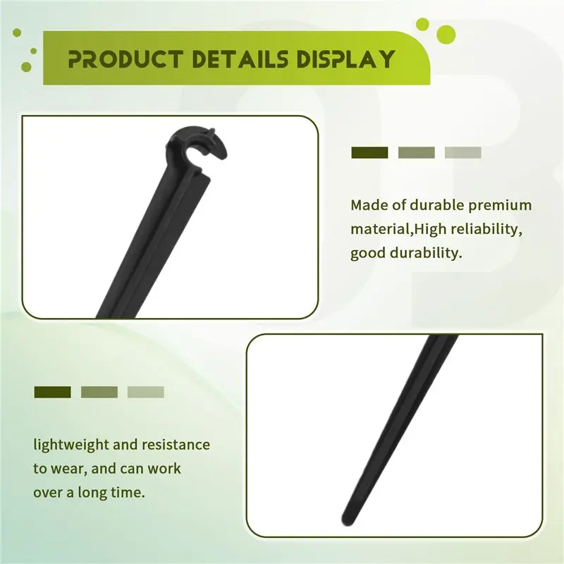 ABAH-Irrigation Drip Support Stakes 1/4 Inch Tubing Hose For Vegetable Gardens Flower Beds Herbs Gardens Black 200 Pack