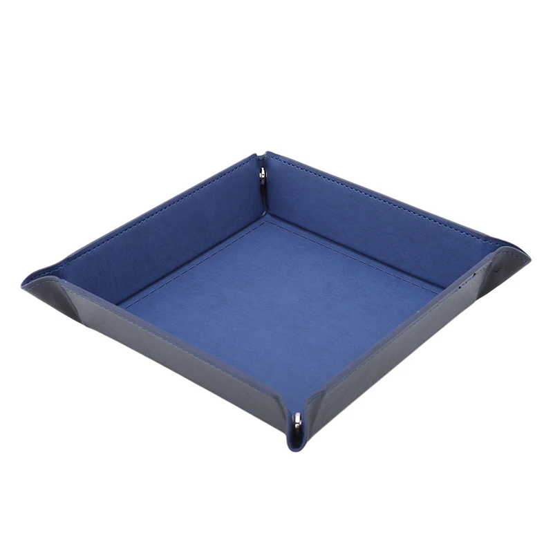 Kreative Klapp Tablett PU Leder Valet Schmuckstück Zusammenklappbare Telefon Schlüssel Brieftasche Münze Desktop Lagerung Kleinigkeiten Box Bins Zubehör – Detail 8