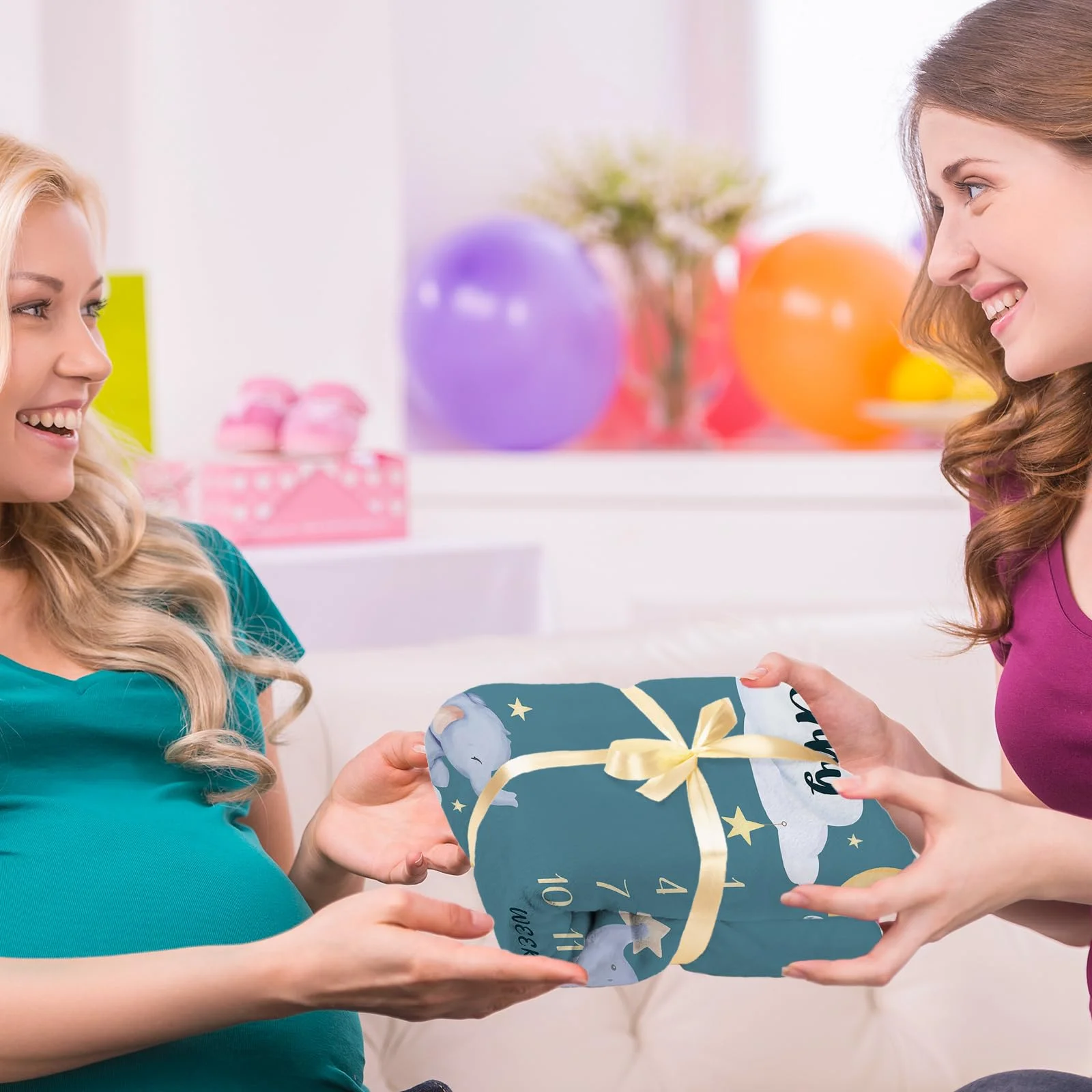 Manta de Hitos para Bebés Gemelos VIKAMA, Manta de Fotografía Conmemorativa Personalizada y Divertida, Regalo de Recuerdo para Baby Shower