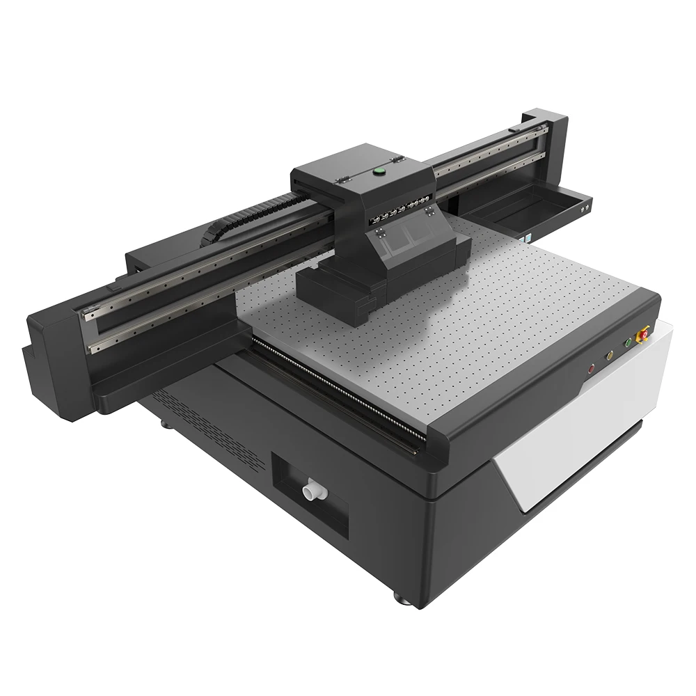 Stampante UV industriale di grande formato con stampante Flatbed a LED UV con testina di stampa Ricoh G6 da 3 pezzi per la stampa UV di fonecasi in