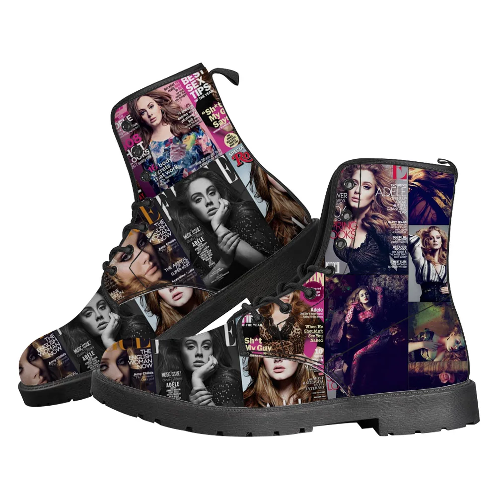 Adele Singer Poster Botas casuales Música pop caliente Zapatos para hombres y mujeres para adolescentes Bota 3D de moda Zapatos personalizados de alta calidad para exteriores