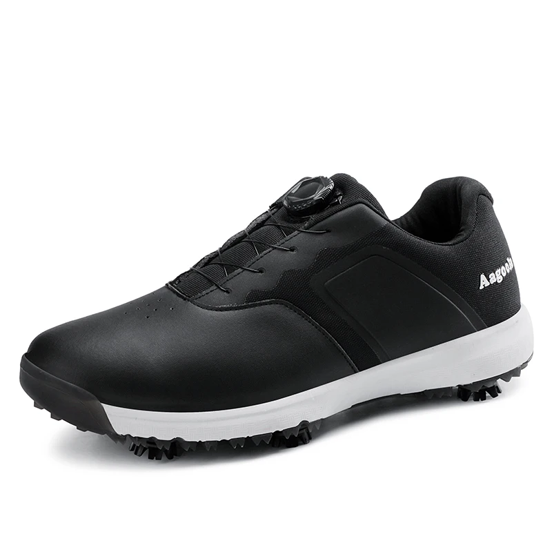 Men's golf shoes: casual, breathable, anti-skid, traction sole 47, outdoor leather shoes for golf shoes, comfortable p619