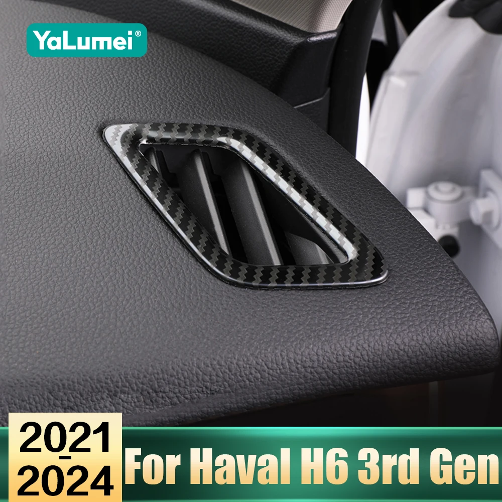 For Haval H6 3rd Gen GT 2021 2022 2023 2024 DHT-PHEV Car Center Console Air Conditioner Vent Outlet Trims Sticker Accessories