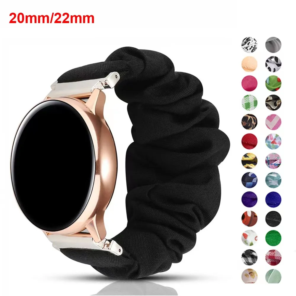 20mm 22mm Nylon Loop Strap for Samsung galaxy watch 6 5 4 3/Huawei Watch 4/3/GT4-3-2 Pro/Amazfit GTR/GTS 4 Elastic Bracelet Band