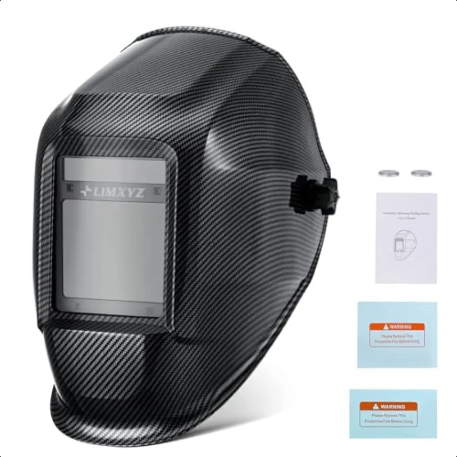 

Welding Helmet Auto DarkeningLarge Viewing Carbon Fiber Decals 3.94 3.15 True Color Welding Hood with 4 Arc Sensors Solar Power