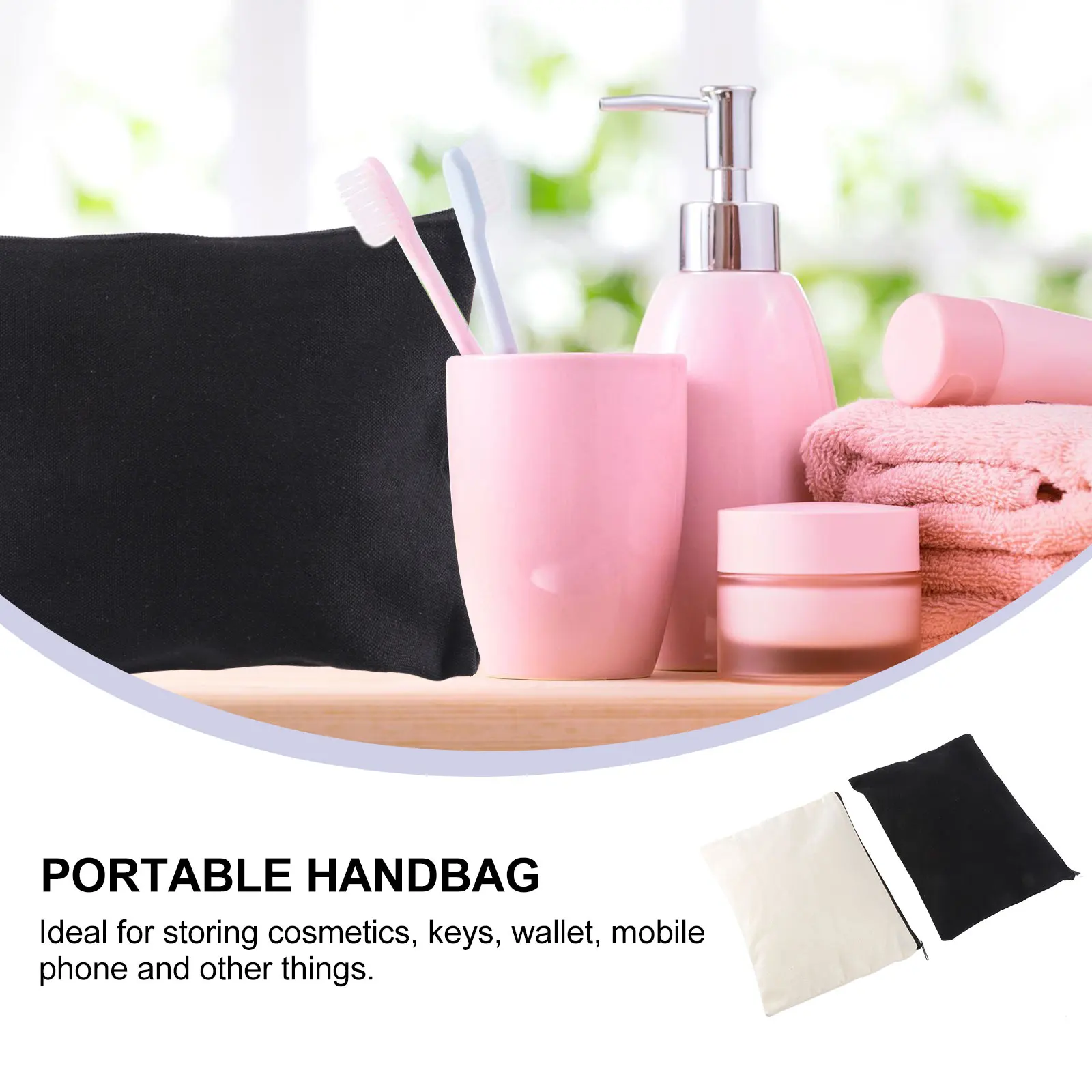 

10PCS Cotton Zipper Storage Bag Lightweight Portable H held Canvas Pencil Case Toiletries Holder Travel Makeup ganizer
