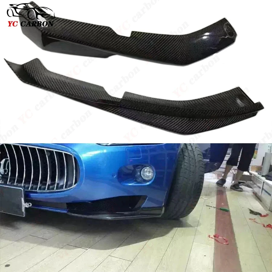 Carbon Fiber wrap angle Car Front Bumper Splitter For Maserati GT Corner Trim Cover Front Chin Modified and upgraded body kit