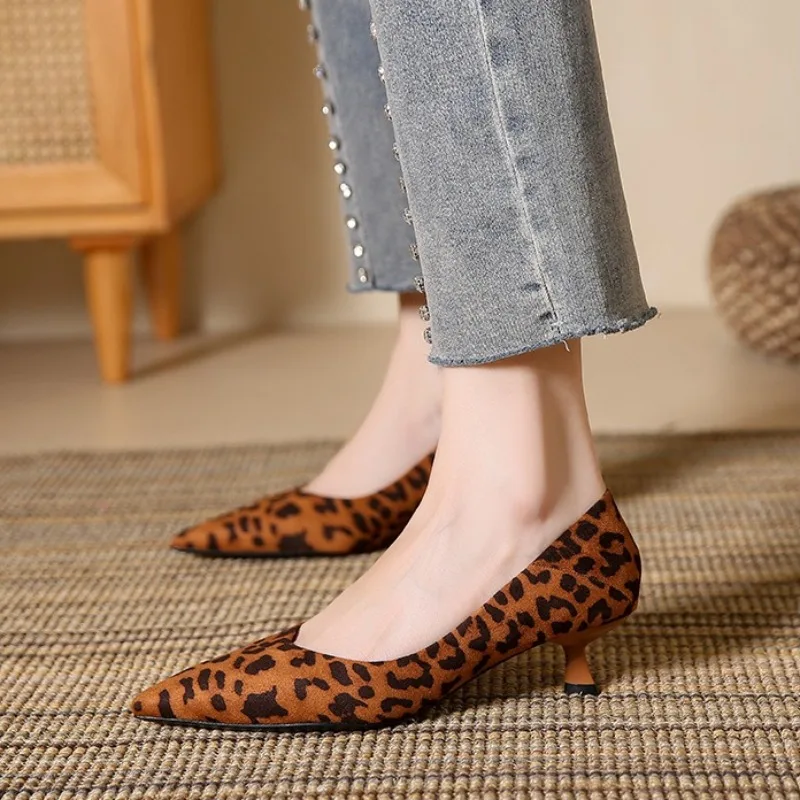 

Женская обувь в стиле ретро, ​​сексуальные туфли на высоком каблуке с леопардовым принтом для женщин, элегантная французская повседневная обувь, модная дизайнерская обувь, Zapatos De Mujer