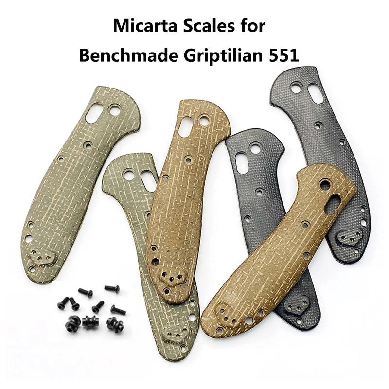 3-цветная ручка ножа, весы из микарты для Benchmade Griptilian 551, ручка с винтами