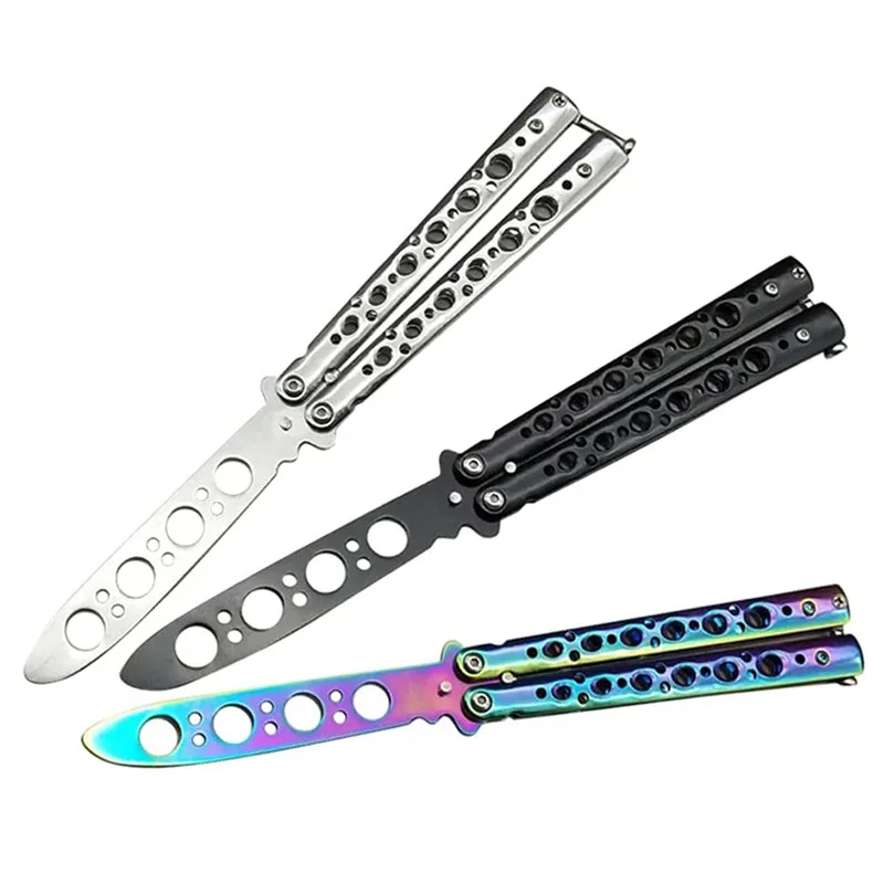 Portable Practice Butterfly Knife Foldable Butterfly Knife Alloy Steel Foldable Training Knives Outdoor Trainer Game for Gifts