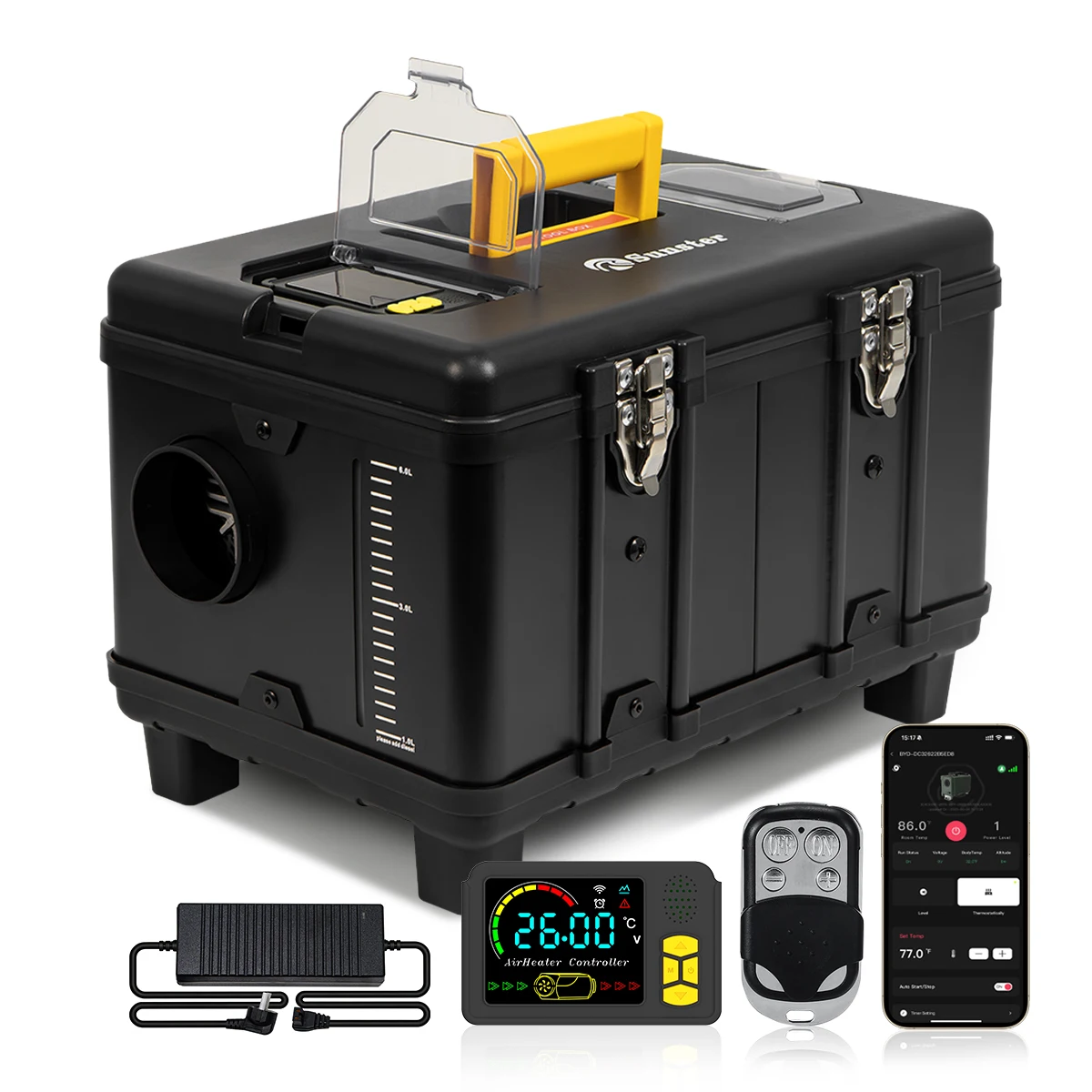 TB10 8KW Diesel Air Heater 12V/24V/220V Parking Heater Night Heater With LCD/Adapter/Ventilation Mode For Garage Trailer Camping