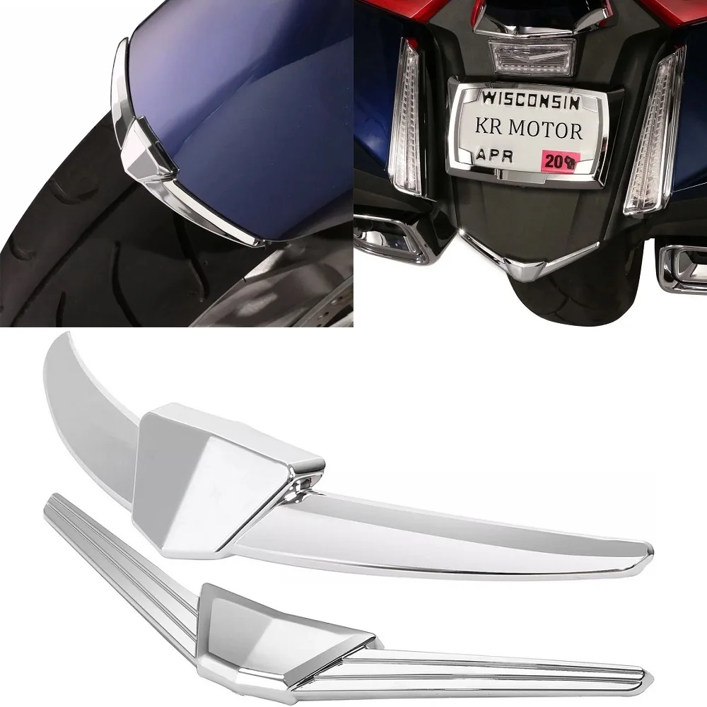 Motorcycle Chrome ABS Front Fender Tip Trim Accent Rear Mudguard Case For Honda Goldwing GL1800 Tour DCT Airbag 2018-later