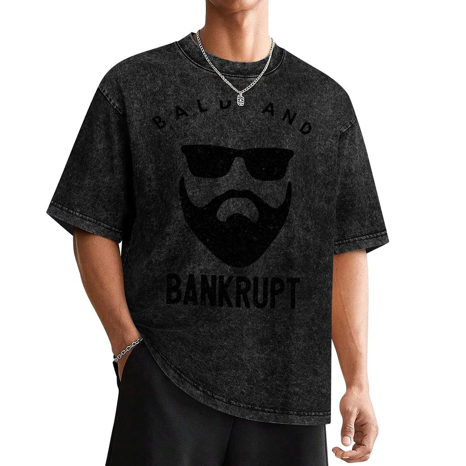 bald and bankrupt - distressed harald baldr art T-Shirt blue archive luxury designer topping men tshirt