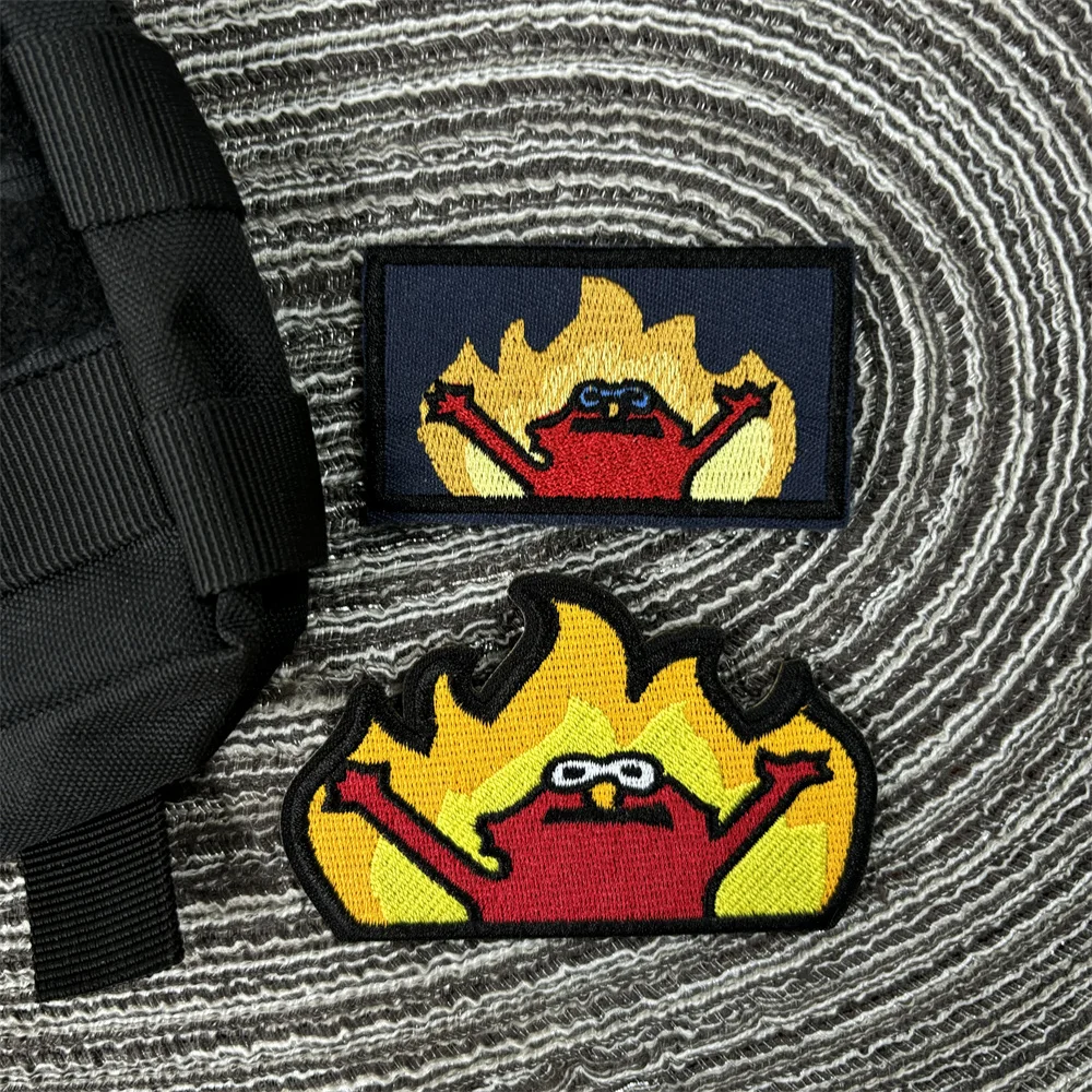 

Hell Fire Embroidered Patch for Clothes Morale Badge Tactical and Military Accessories Hook and Loop Patches Backpack Stickers