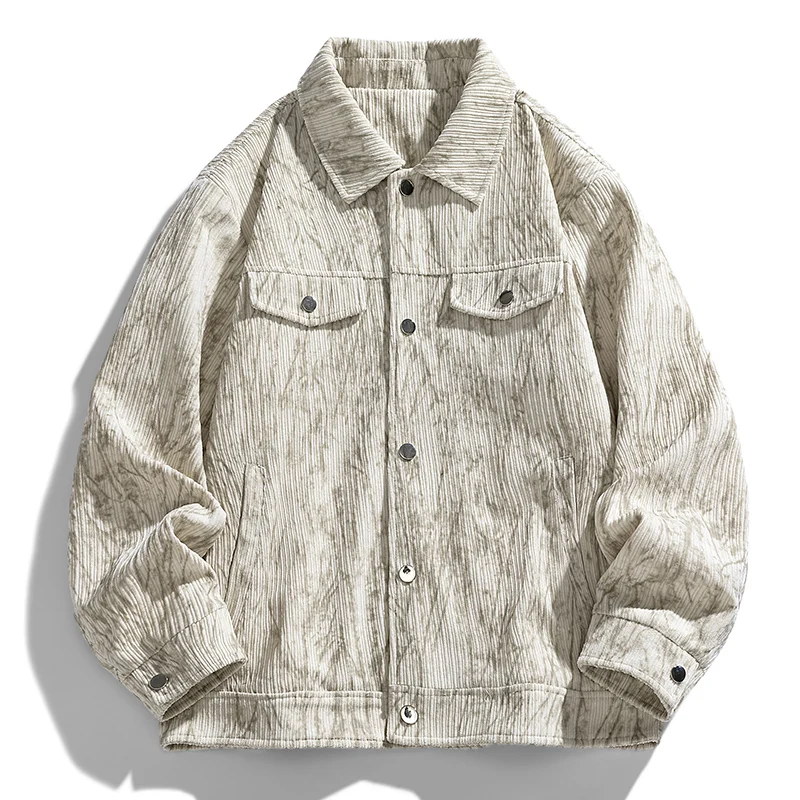 

Windproof Fishing Jacket American Retro Lapel Flight Jacket Youth Jacket Fashionable Casual Versatile Top Coat Tie-dyed Workwear