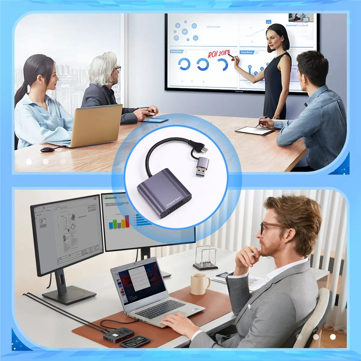 

Устройство чтения карт CFexpress типа A Высокоскоростное устройство чтения карт CFEB USB 3.2 10 Гбит/с Устройство чтения смарт-карт памяти для ноутбука